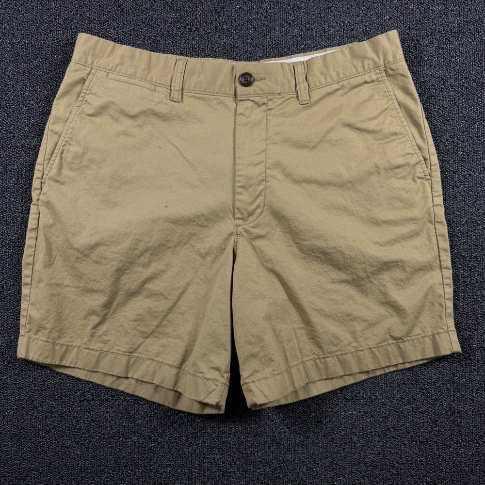 J.Crew Oarsman Portsider Chino Shorts Men's 34 Green Khaki Stretch Cotton Preppy